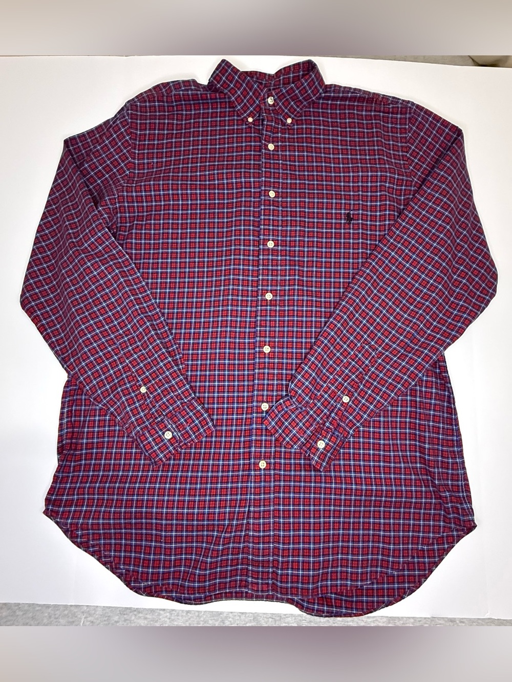 Ralph Lauren Polo Men's Red Plaid Button-Down Shirt Long Sleeve Sz Large/Tall